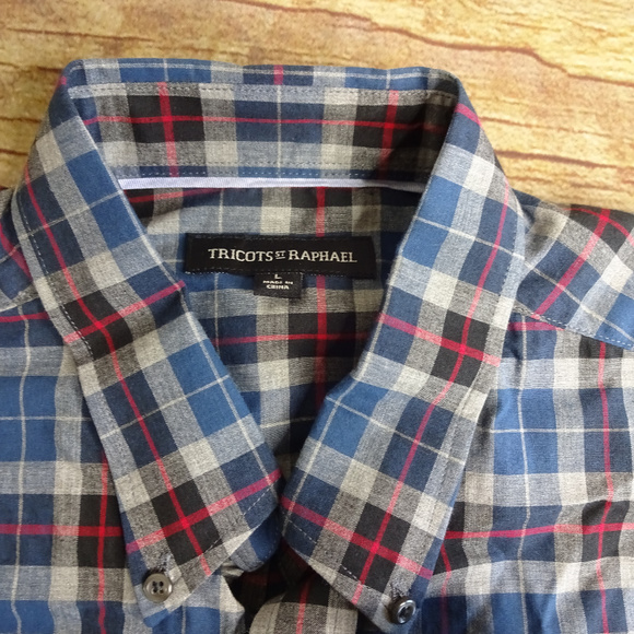 Triscots St Raphael Medium Button Down Plaid - Picture 2 of 7